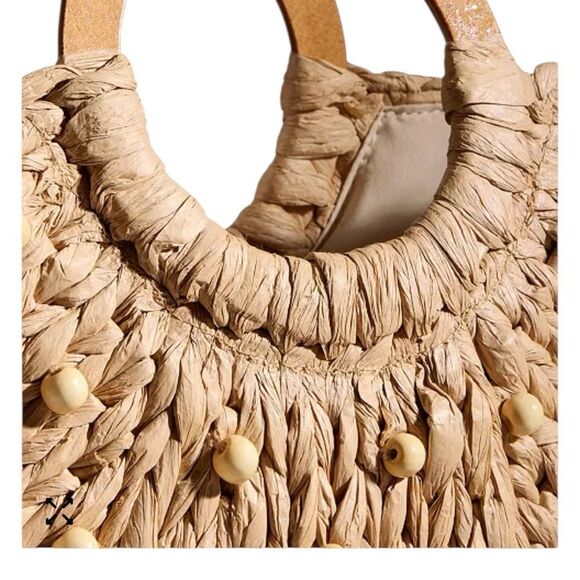 NWT Style & Co Cream Woven Handbag with Multicolor Accents - Picture 12 of 13
